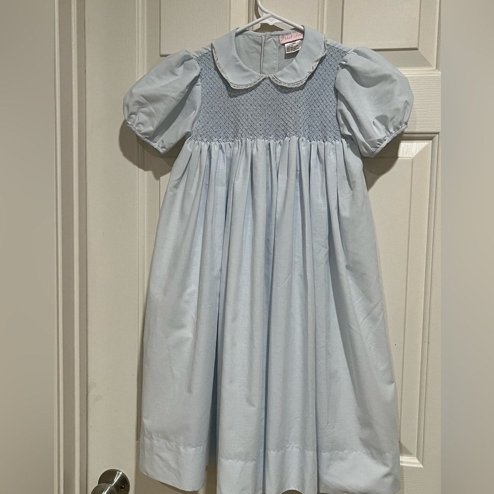 Petit Ami Light Blue Smocked Dress with Peter Pan Collar GIRLS SIZE 6X